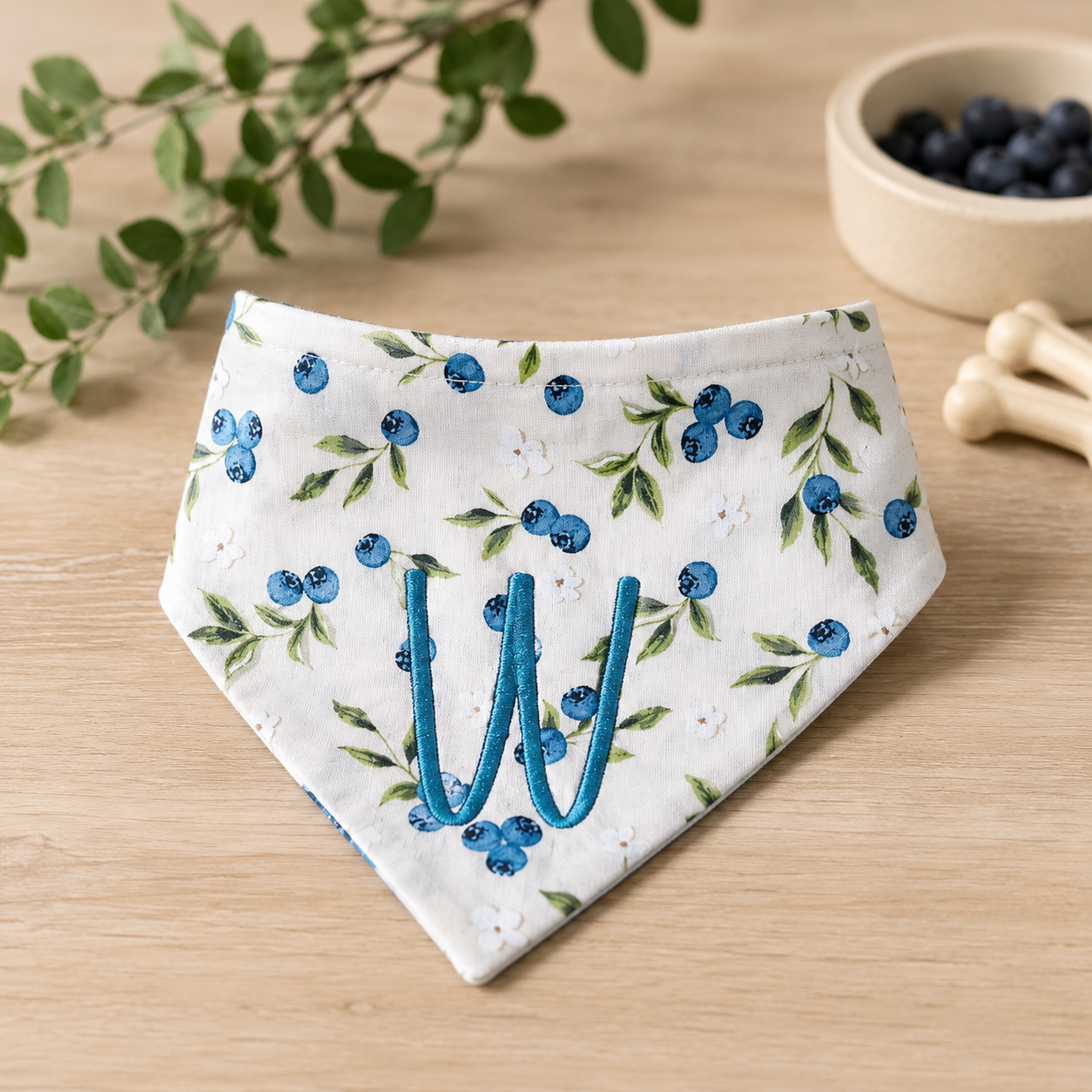 Blueberry Dog Scrunchie Bandana