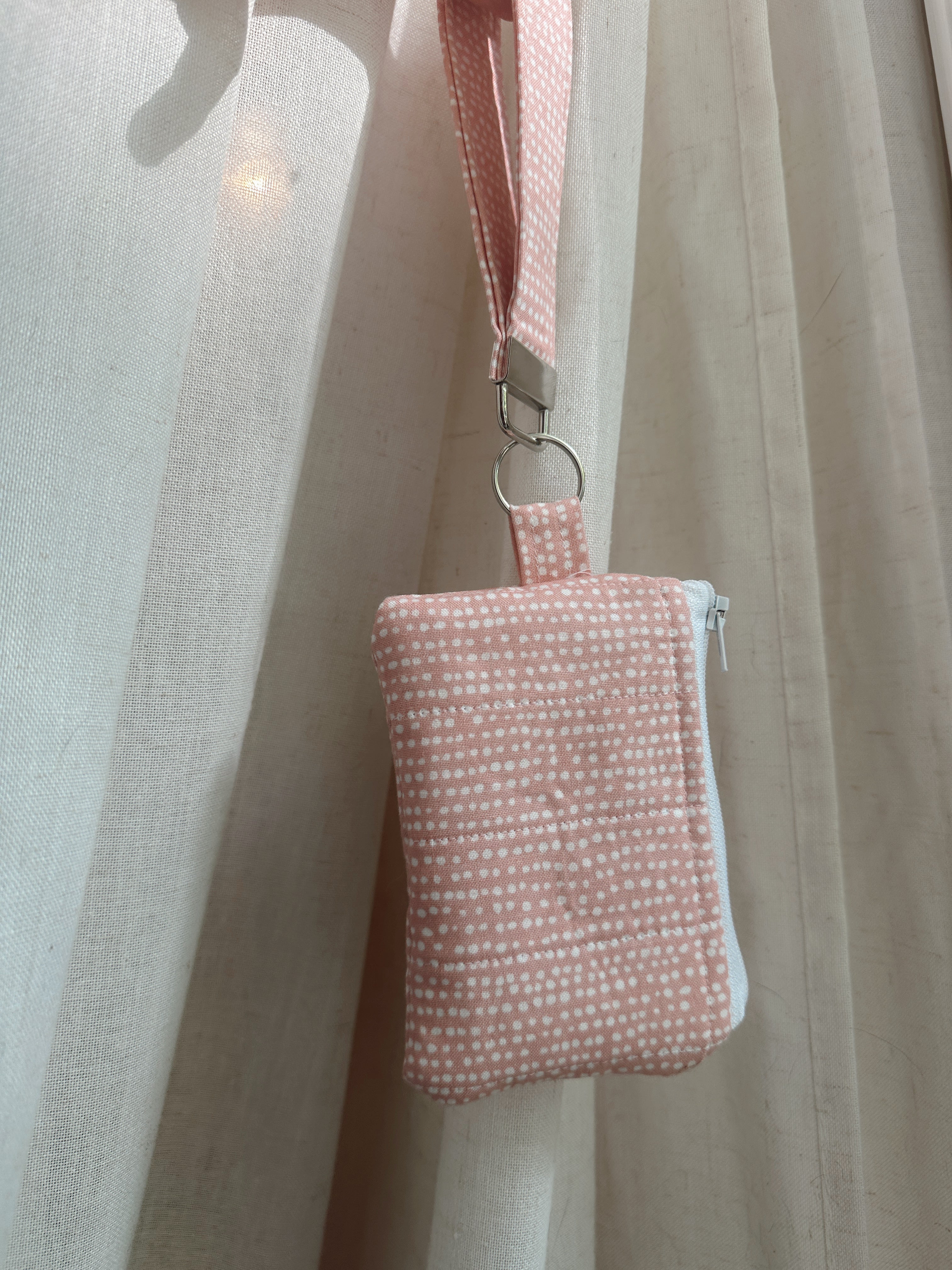 Pink Polkadots Wallet Wristlet